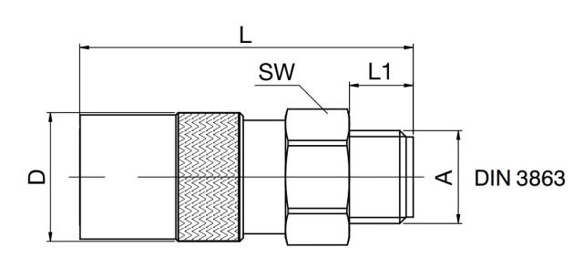 Coupling, Straight Male