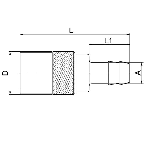 Coupling, Straight Hose Tail