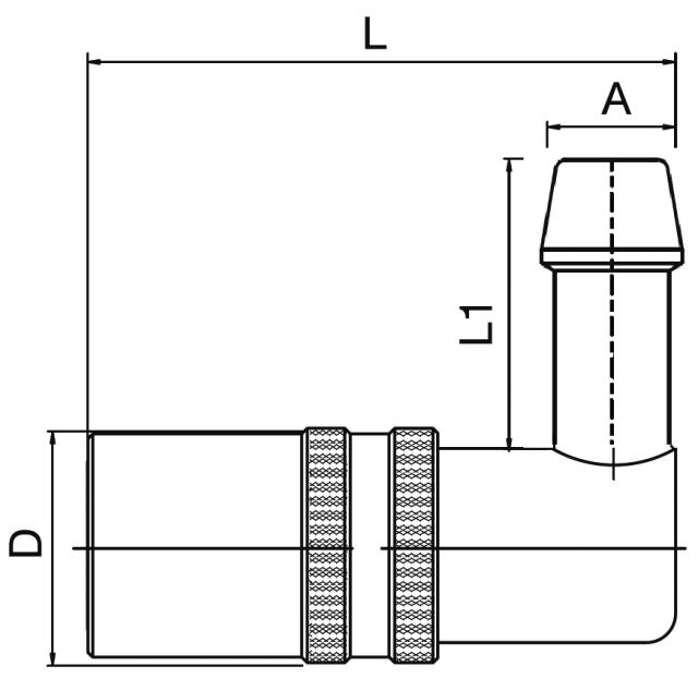 Kobling 90° - Med ventil