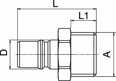 Tilslutnings nippel Kort model BSPP