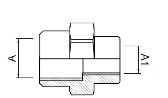 Reduktionsnippel med indv. Gevind