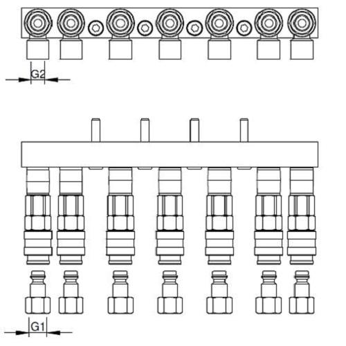 Pneumatic connection for quick changer CA.SWM 14 14 8