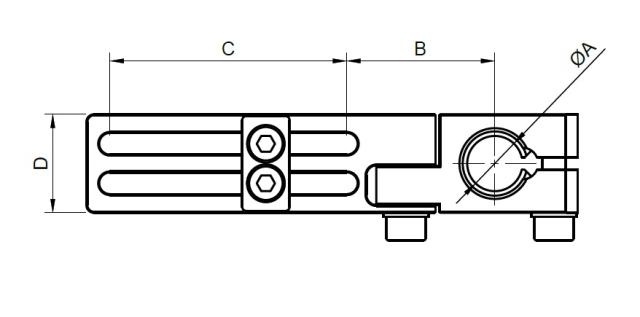 Long Angle Clamp - Swivel Head and Ball Joint