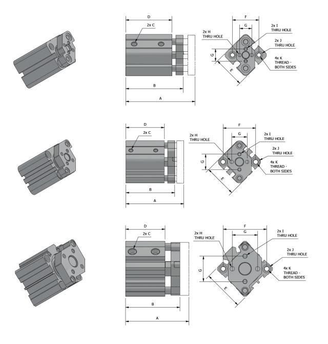 Compact Cylinder, Guide Rod Type